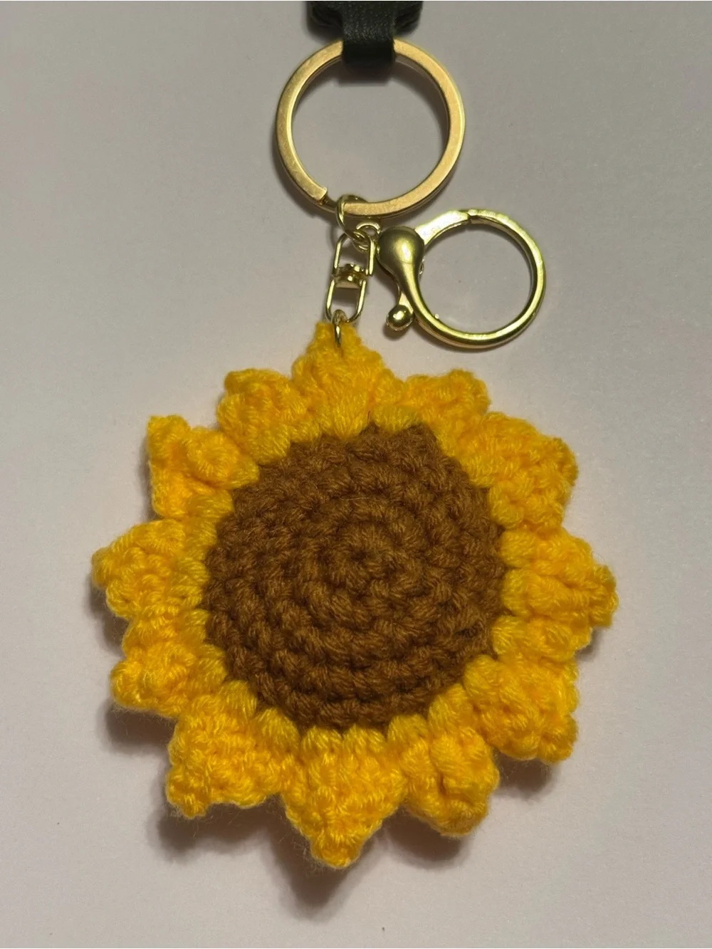 Boho Sunflower Gold Hardware Keychain